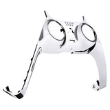 eXtremeRate Chrome Silver Decorative Trim Shell Compatible with ps5 Controller, DIY Replacement Clip Shell, Custom Plates Cover Compatible with ps5 Controller w/ Accent Rings - GPFD4002