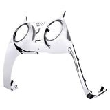 eXtremeRate Chrome Silver Decorative Trim Shell Compatible with ps5 Controller, DIY Replacement Clip Shell, Custom Plates Cover Compatible with ps5 Controller w/ Accent Rings - GPFD4002