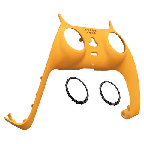 eXtremeRate Caution Yellow Decorative Trim Shell Compatible with ps5 Controller, DIY Replacement Clip Shell, Custom Plates Cover Compatible with ps5 Controller w/ Accent Rings - GPFP3009