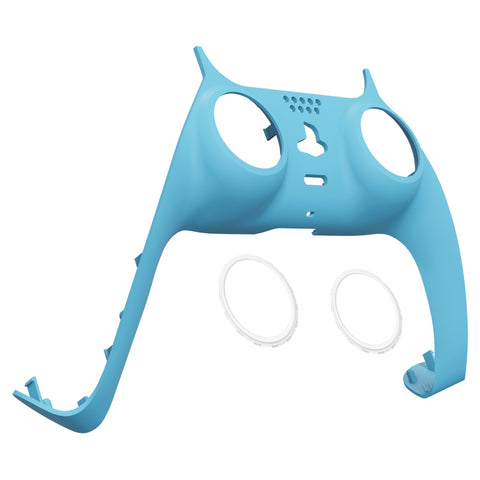 eXtremeRate Heaven Blue Decorative Trim Shell Compatible with ps5 Controller, DIY Replacement Clip Shell, Custom Plates Cover Compatible with ps5 Controller w/ Accent Rings - GPFP3010