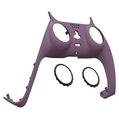 eXtremeRate Dark Grayish Violet Decorative Trim Shell Compatible with ps5 Controller, DIY Replacement Clip Shell, Custom Plates Cover Compatible with ps5 Controller w/ Accent Rings - GPFP3026