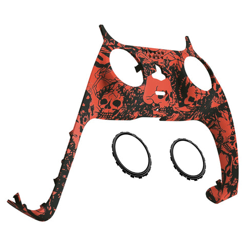 eXtremeRate Demons and Monsters Patterned Decorative Trim Shell Compatible with ps5 Controller, DIY Replacement Clip Shell, Custom Plates Cover Compatible with ps5 Controller w/ Accent Rings - GPFS2006
