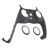 eXtremeRate Black Silver Carbon Fiber Decorative Trim Shell Compatible with ps5 Controller, DIY Replacement Clip Shell, Custom Plates Cover Compatible with ps5 Controller w/ Accent Rings - GPFS2009