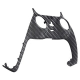 eXtremeRate Black Silver Carbon Fiber Decorative Trim Shell Compatible with ps5 Controller, DIY Replacement Clip Shell, Custom Plates Cover Compatible with ps5 Controller w/ Accent Rings - GPFS2009