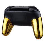 eXtremeRate Chrome Gold Replacement Handle Grips for Nintendo Switch Pro Controller, Glossy DIY Hand Grip Shell for Nintendo Switch Pro - Controller NOT Included - GRD401