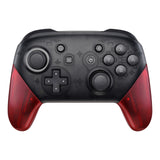 eXtremeRate Transparent Clear Red Replacement Handle Grips for Nintendo Switch Pro Controller, DIY Hand Grip Shell for Nintendo Switch Pro - Controller NOT Included - GRM502