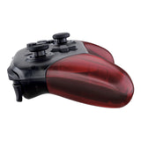 eXtremeRate Transparent Clear Red Replacement Handle Grips for Nintendo Switch Pro Controller, DIY Hand Grip Shell for Nintendo Switch Pro - Controller NOT Included - GRM502
