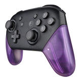eXtremeRate Clear Atomic Purple Replacement Handle Grips for Nintendo Switch Pro Controller, DIY Hand Grip Shell for Nintendo Switch Pro - Controller NOT Included - GRM505