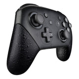 eXtremeRate Textured Black Replacement Handle Grips for Nintendo Switch Pro Controller, 3D Splashing DIY Hand Grip Shell for Nintendo Switch Pro - Controller NOT Included - GRP312