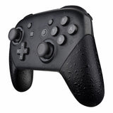 eXtremeRate Textured Black Replacement Handle Grips for Nintendo Switch Pro Controller, 3D Splashing DIY Hand Grip Shell for Nintendo Switch Pro - Controller NOT Included - GRP312