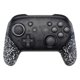 eXtremeRate Textured White Replacement Handle Grips for Nintendo Switch Pro Controller, 3D Splashing DIY Hand Grip Shell for Nintendo Switch Pro - Controller NOT Included - GRP313
