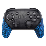 eXtremeRate Textured Blue Replacement Handle Grips for Nintendo Switch Pro Controller, 3D Splashing DIY Hand Grip Shell for Nintendo Switch Pro - Controller NOT Included - GRP315