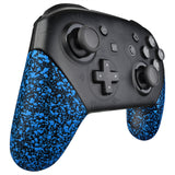 eXtremeRate Textured Blue Replacement Handle Grips for Nintendo Switch Pro Controller, 3D Splashing DIY Hand Grip Shell for Nintendo Switch Pro - Controller NOT Included - GRP315