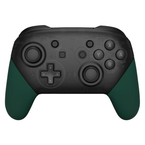 eXtremeRate Racing Green Replacement Handle Grips for NS Switch Pro Controller, Soft Touch DIY Hand Grip Shell for NS Switch Pro Controller - Controller NOT Included - GRP354