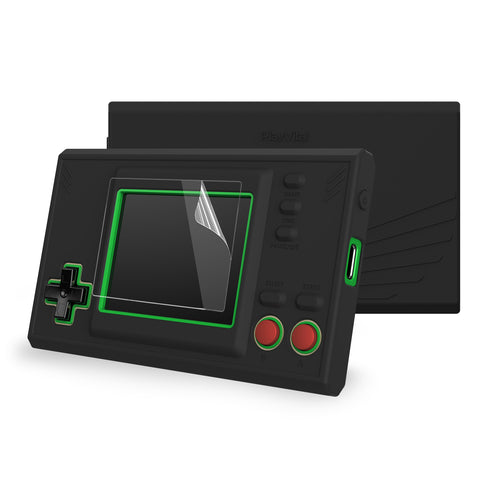 PlayVital Black Silicone Cover Protective Case Skin for Game & Watch: The Legend of Zelda with 2 Pcs Screen Protectors - GWS002
