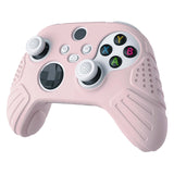 PlayVital Guardian Edition Pink Ergonomic Soft Anti-slip Controller Silicone Case Cover, Rubber Protector Skins with White Joystick Caps for Xbox Series S and Xbox Series X Controller - HCX3005