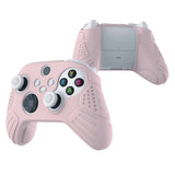 PlayVital Guardian Edition Pink Ergonomic Soft Anti-slip Controller Silicone Case Cover, Rubber Protector Skins with White Joystick Caps for Xbox Series S and Xbox Series X Controller - HCX3005