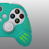 PlayVital Guardian Edition Aqua Green Ergonomic Soft Anti-slip Controller Silicone Case Cover, Rubber Protector Skins with Black Joystick Caps for Xbox Series S and Xbox Series X Controller - HCX3010