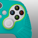 PlayVital Guardian Edition Aqua Green Ergonomic Soft Anti-slip Controller Silicone Case Cover, Rubber Protector Skins with Black Joystick Caps for Xbox Series S and Xbox Series X Controller - HCX3010