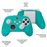 PlayVital Guardian Edition Aqua Green Ergonomic Soft Anti-slip Controller Silicone Case Cover, Rubber Protector Skins with Black Joystick Caps for Xbox Series S and Xbox Series X Controller - HCX3010
