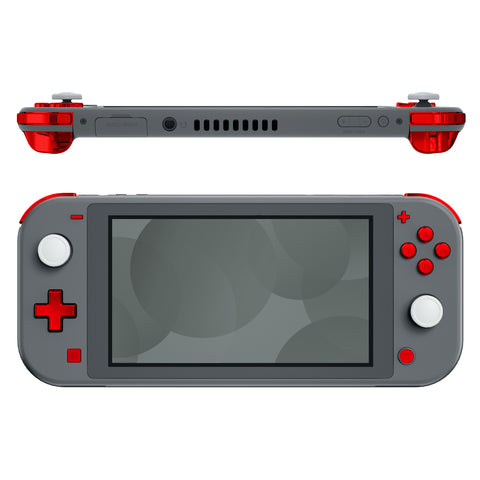 eXtremeRate Chrome Red Glossy Replacement ABXY Home Capture Plus Minus Keys Dpad L R ZL ZR Trigger for NS Switch Lite, Full Set Buttons Repair Kits with Tools for NS Switch Lite - HL603