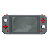 eXtremeRate Chrome Red Glossy Replacement ABXY Home Capture Plus Minus Keys Dpad L R ZL ZR Trigger for NS Switch Lite, Full Set Buttons Repair Kits with Tools for NS Switch Lite - HL603