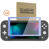 eXtremeRate 2 Pack Light Violet Border Transparent HD Saver Protector Film, Tempered Glass Screen Protector for Nintendo Switch Lite [Anti-Scratch, Anti-Fingerprint, Shatterproof, Bubble-Free] - HL715