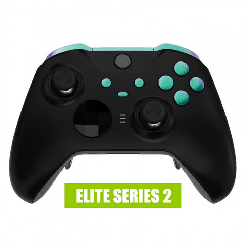 eXtremeRate Chameleon Green Purple Replacement Buttons for Xbox One Elite Series 2 Controller, LB RB LT RT Bumpers Triggers ABXY Start Back Sync Profile Switch Keys for Xbox One Elite V2 Controller Model 1797 and Core Model 1797 - IL102