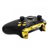 eXtremeRate Chrome Gold Replacement Buttons for Xbox One Elite Series 2 Controller, LB RB LT RT Bumpers Triggers ABXY Start Back Sync Profile Switch Keys for Xbox One Elite V2 Controller Model 1797 and Core Model 1797 - IL201