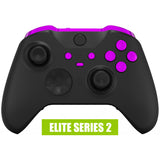 eXtremeRate Chrome Purple Replacement Buttons for Xbox One Elite Series 2 Controller, LB RB LT RT Bumpers Triggers ABXY Start Back Sync Profile Switch Keys for Xbox One Elite V2 Controller Model 1797 and Core Model 1797 - IL205