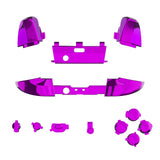 eXtremeRate Chrome Purple Replacement Buttons for Xbox One Elite Series 2 Controller, LB RB LT RT Bumpers Triggers ABXY Start Back Sync Profile Switch Keys for Xbox One Elite V2 Controller Model 1797 and Core Model 1797 - IL205
