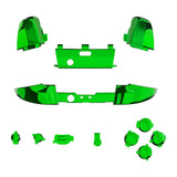 eXtremeRate Chrome Green Replacement Buttons for Xbox One Elite Series 2 Controller, LB RB LT RT Bumpers Triggers ABXY Start Back Sync Profile Switch Keys for Xbox One Elite V2 Controller Model 1797 and Core Model 1797 - IL206