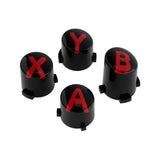 eXtremeRate Three-Tone Black & Clear & Carmine Red ABXY Action Buttons with Classic Symbols for Xbox Series X & S Controller & Xbox One S/X & Xbox One Elite V1/V2 Controller - JDX3M002