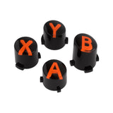 eXtremeRate Three-Tone Black & Clear & Orange ABXY Action Buttons with Classic Symbols for Xbox Series X & S Controller & Xbox One S/X & Xbox One Elite V1/V2 Controller - JDX3M003