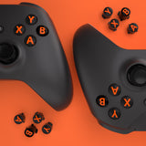 eXtremeRate Three-Tone Black & Clear & Orange ABXY Action Buttons with Classic Symbols for Xbox Series X & S Controller & Xbox One S/X & Xbox One Elite V1/V2 Controller - JDX3M003