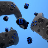 eXtremeRate Three-Tone Black & Clear & Blue ABXY Action Buttons with Classic Symbols for Xbox Series X & S Controller & Xbox One S/X & Xbox One Elite V1/V2 Controller - JDX3M004