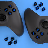 eXtremeRate Three-Tone Black & Clear & Blue ABXY Action Buttons with Classic Symbols for Xbox Series X & S Controller & Xbox One S/X & Xbox One Elite V1/V2 Controller - JDX3M004