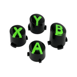 eXtremeRate Three-Tone Black & Clear & Green ABXY Action Buttons with Classic Symbols for Xbox Series X & S Controller & Xbox One S/X & Xbox One Elite V1/V2 Controller - JDX3M005