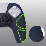 PlayVital Mecha Edition Midnight Blue Ergonomic Soft Controller Silicone Case Grips for PS5 Controller, Rubber Protector Skins with Thumbstick Caps for PS5 Controller – Compatible with Charging Station - JGPF003