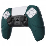 PlayVital Mecha Edition Racing Green Ergonomic Soft Controller Silicone Case Grips for PS5 Controller, Rubber Protector Skins with Thumbstick Caps for PS5 Controller – Compatible with Charging Station - JGPF004
