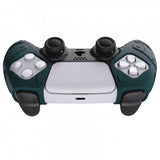 PlayVital Mecha Edition Racing Green Ergonomic Soft Controller Silicone Case Grips for PS5 Controller, Rubber Protector Skins with Thumbstick Caps for PS5 Controller – Compatible with Charging Station - JGPF004