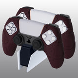 PlayVital Mecha Edition Wine Red Ergonomic Soft Controller Silicone Case Grips for PS5 Controller, Rubber Protector Skins with Thumbstick Caps for PS5 Controller - Compatible with Charging Station - JGPF006