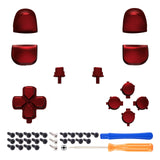 eXtremeRate Replacement D-pad R1 L1 R2 L2 Triggers Share Options Face Buttons, Scarlet Red Full Set Buttons Compatible with ps5 Controller BDM-010 & BDM-020 - JPF1003G2