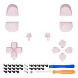 eXtremeRate Replacement D-pad R1 L1 R2 L2 Triggers Share Options Face Buttons, Cherry Blossoms Pink Full Set Buttons Compatible with ps5 Controller BDM-010 & BDM-020 - JPF1012G2