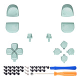 eXtremeRate Replacement D-pad R1 L1 R2 L2 Triggers Share Options Face Buttons, Light Cyan Full Set Buttons Compatible with ps5 Controller BDM-010 & BDM-020 - JPF1019G2