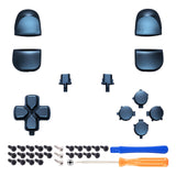 eXtremeRate Replacement D-pad R1 L1 R2 L2 Triggers Share Options Face Buttons, Metallic Regal Blue Full Set Buttons Compatible with ps5 Controller BDM-010 & BDM-020 - JPF1042G2