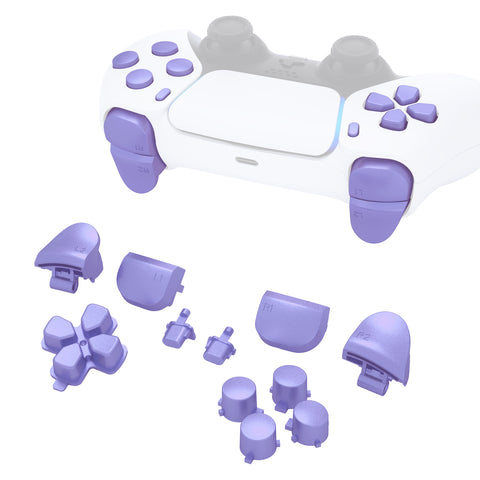 eXtremeRate Replacement D-pad R1 L1 R2 L2 Triggers Share Options Face Buttons, Metallic Snowstorm Mauve Full Set Buttons Compatible with ps5 Controller BDM-010 & BDM-020 - JPF1043G2