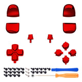 eXtremeRate Replacement D-pad R1 L1 R2 L2 Triggers Share Options Face Buttons, Chrome Red Full Set Buttons Compatible with ps5 Controller BDM-010 & BDM-020 - JPF2003G2