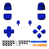 eXtremeRate Replacement D-pad R1 L1 R2 L2 Triggers Share Options Face Buttons, Chrome Blue Full Set Buttons Compatible with ps5 Controller BDM-010 & BDM-020 - JPF2004G2