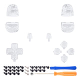 eXtremeRate Replacement D-pad R1 L1 R2 L2 Triggers Share Options Face Buttons, Clear Full Set Buttons Compatible with ps5 Controller BDM-010 & BDM-020 - JPF3001G2